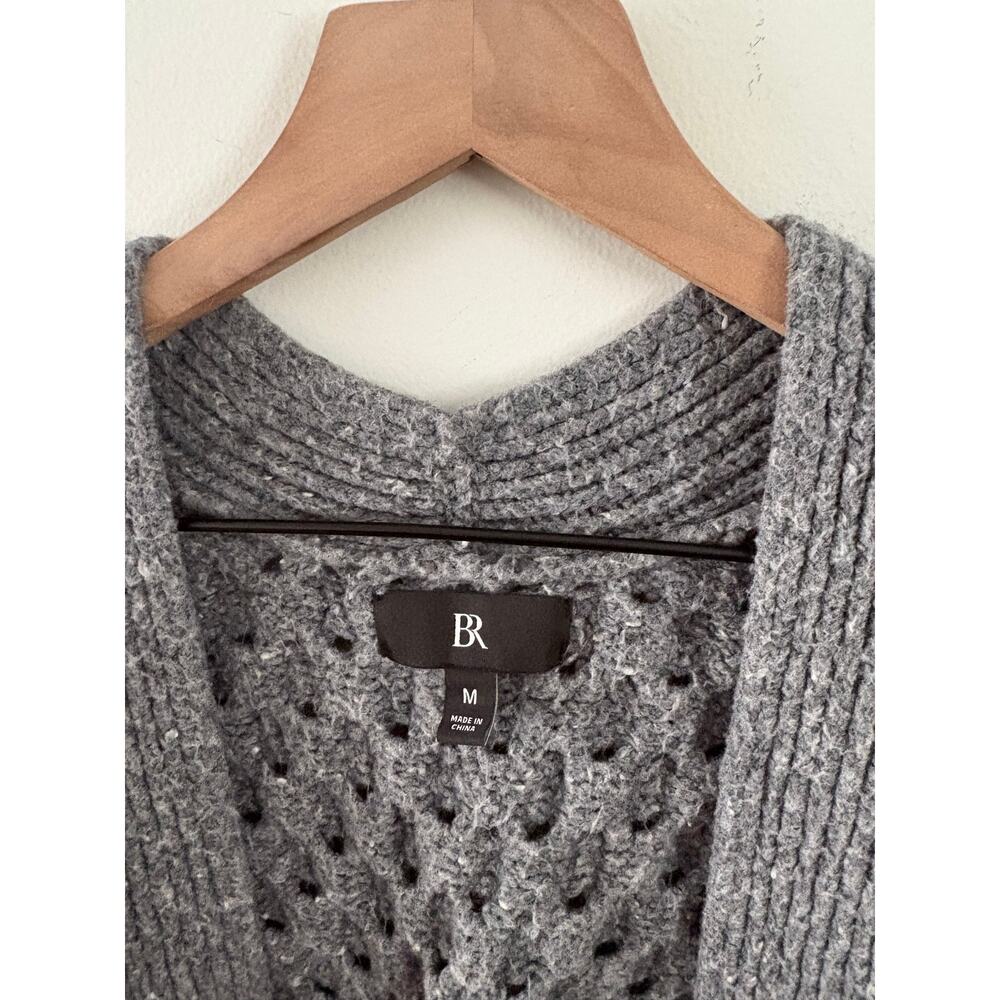Banana Republic Bariloche Honeycomb Cardigan Medium Gray Textured Open Front - Picture 6 of 6